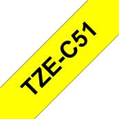 TZE-C51 - Ruban Laminé BROTHER - 24mm de large - Noir/Jaune fluo