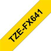 TZE-FX641 - Ruban Laminé BROTHER - 18mm de large - Noir/Jaune