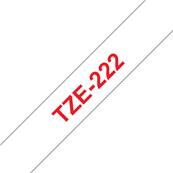 TZE-222 - Ruban Laminé BROTHER - 9mm de large - Rouge/Blanc