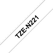 Brother TZEN221 - Ruban Non Laminé - 9mm de large - Noir/Blanc